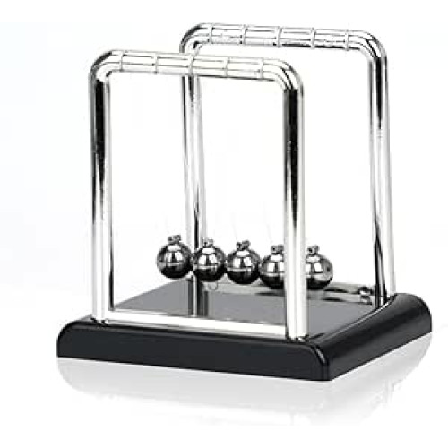 1 x Newton Pendulum, 5 Metal Balls, Physics Game, Educational, Office and Desk Decoration, Office Desk Accessories, Modern Ornaments, Stress Relief for Desk