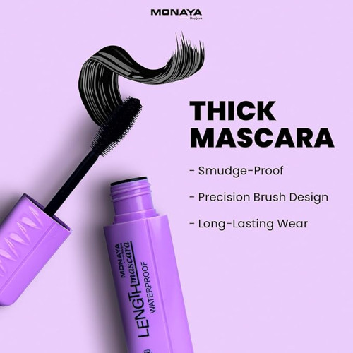 Monaya M012 Big Eyes Extended The Thick Mascara, PROFESSIONAL MAKEUP Volumizing, Lengthening, & Defining-Black Monaya M012 Big Eyes Extended The Thick Mascara, PROFESSIONAL MAKEUP Volumizing, Lengthening, & Defining-Black